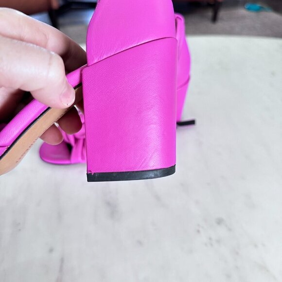 Rebecca Minkoff Fuchsia Knot Block Heel Sandals - Picture 7 of 11
